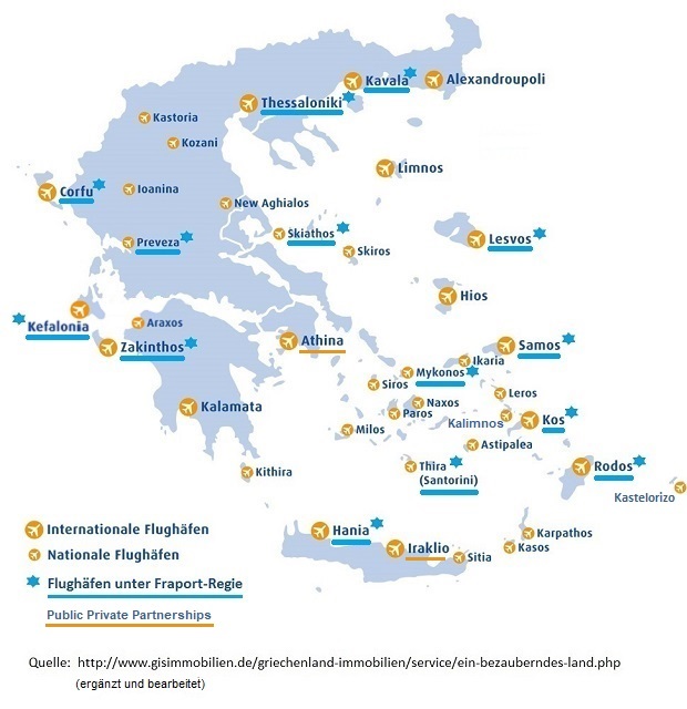 Grafik 'Flughfen Fraport Greece'