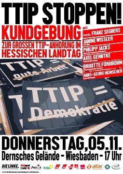 Plakat TTIP-Kundgebung 5.11.