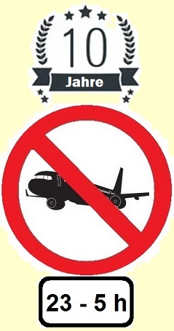 Plakat '10 Jahre Nachtflugverbot'