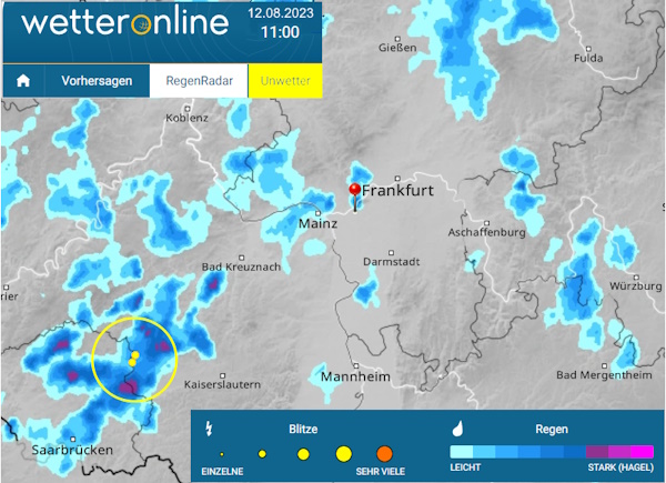 Grafik: Regen und Gewitter